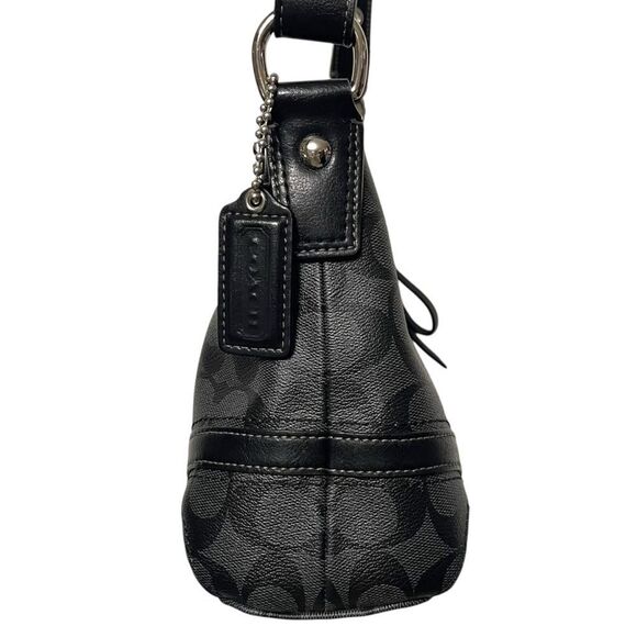 COACH Payton Crossbody in Signature Canvas Black Gray - Picture 5 of 12